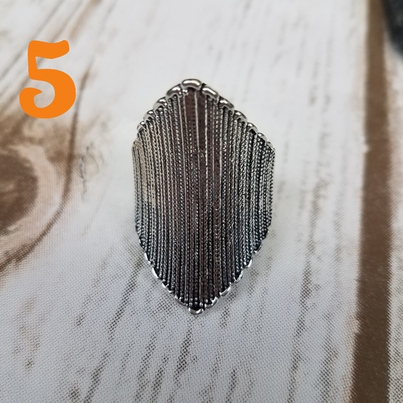 Vintage Carved Silver Plated Rings - Picture 6 of 8